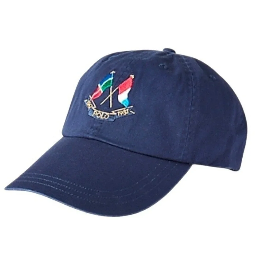 Polo Ralph Lauren Mens Navy Blue 1967-1987 Crossed Flags Crest Baseball Cap NWT
